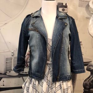 Zara Denim Moto Jacket